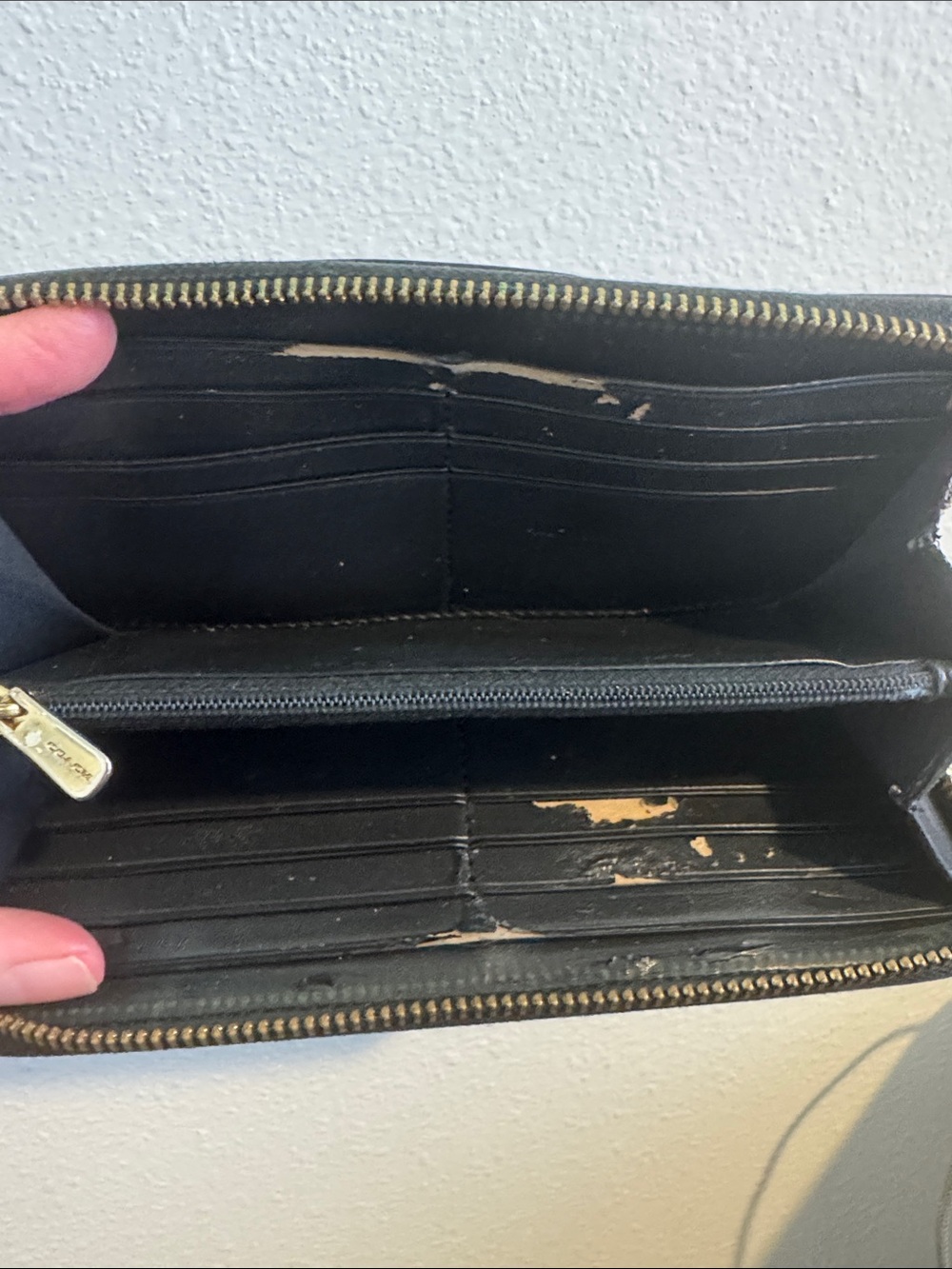 Coach Brown and Black Logo Zip Wallet - Picture 6 of 10